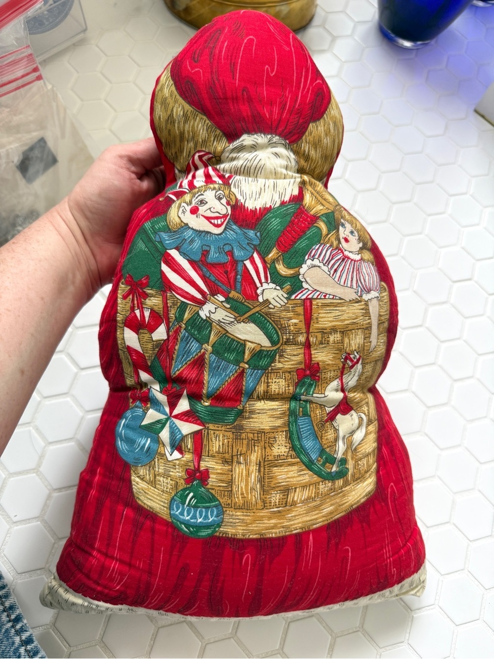 Vintage Horchow Santa Claus Christmas Decorative Pillow Holiday Decor - Picture 3 of 4